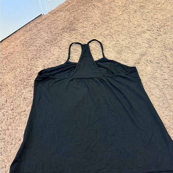 Avid Love Black Tank Top Cami Sleep Shirt Y Back Stretch L NEW - Picture 3 of 6